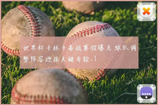 世界杯卡林卡备战赛程曝光 球队调整阵容迎接关键考验_1